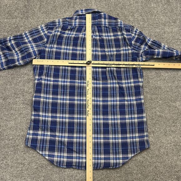 Ralph Lauren Shirt Mens Medium Blue Plaid Button Down Long Sleeve Casual Preppy - Picture 6 of 8